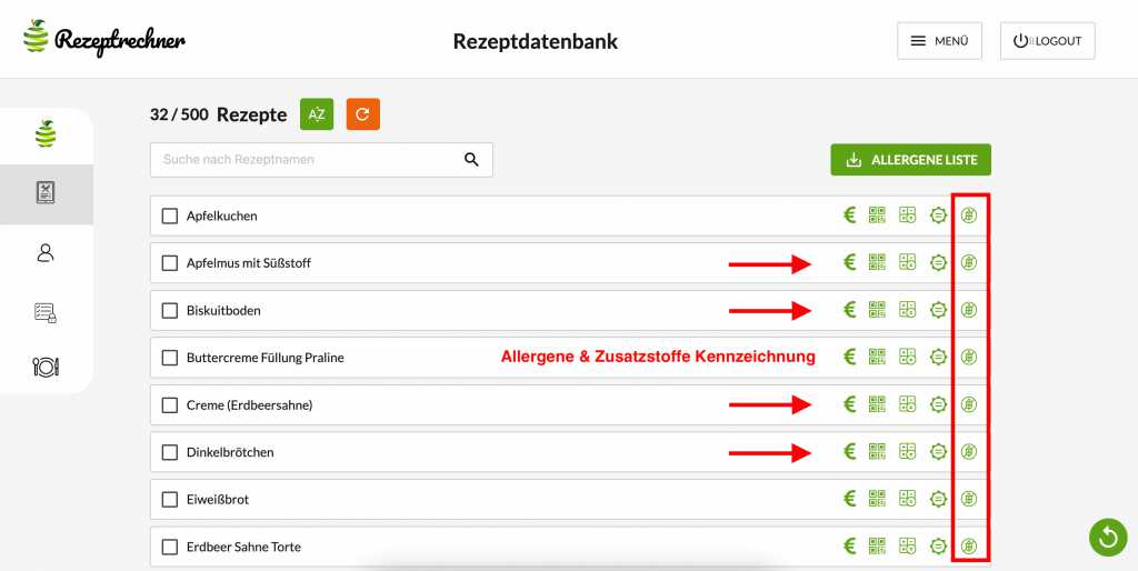 Kennzeichnung Allergene & Zusatzstoffe